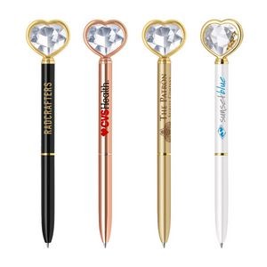 Heart Shaped Crystal Topped Pen