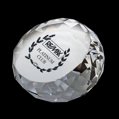 Round Diamond Crystal Paperweight