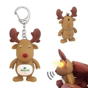 Reindeer Novelty LED Light Key Tag