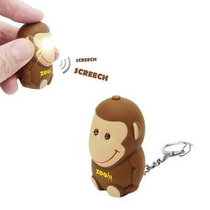 Monkey LED Light & Sound Keychain