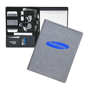 Linen Large Tech Organizer Portfolio Notebook