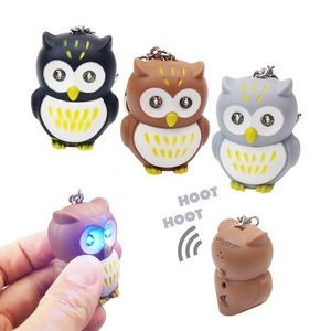 Owl LED Light & Sound Keychain