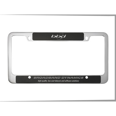 Chrome Plated Plastic License Plate Frame w/ Wide Bottom Engraving