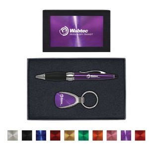 CD Effect Tear Drop Key-Tag and Twist Action Ballpoint Pen Gift Set