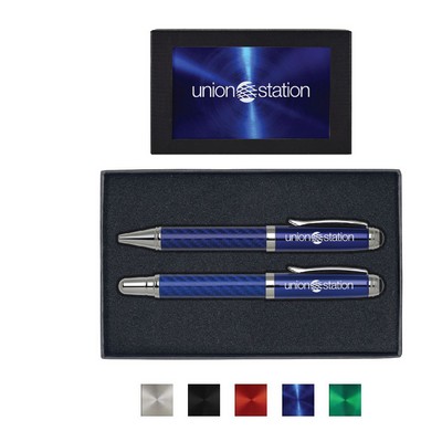 Carbon Fiber Ballpoint Pen and Rollerball Pen Gift Set