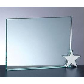 Jade Glass Achievement Award with Chrome Star Holder (8"x6")
