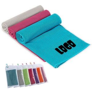 Quick Dry Microfiber Cooling Towel In Carabiner Pouch
