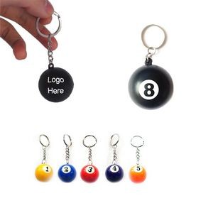 Key Chains w/ Pool Ball Stress Reliever