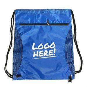 Mesh Pocket Drawstring Backpack