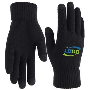 Deluxe 3 Finger Activation Touchscreen Knit Text Gloves