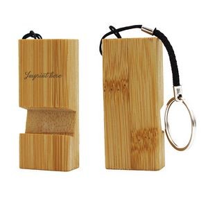 Natural Bamboo Block Phone Stand Key chain