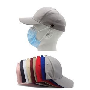 High Quality Cotton Baseball Cap with Metal Face Mask Hang buckle