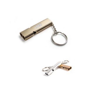 Aluminum Double Tubes Whistle Keychain