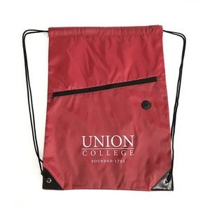 Drawstring Backpack with Zipper Pocket