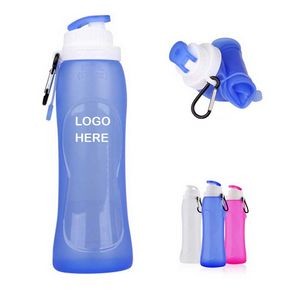 Folding Silicone Water Bottle With Carabiner