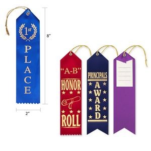 2" x 8" Various Printed Pointed Top Ribbon Award Badges