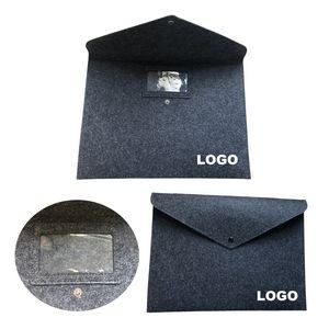 A4 Felt File Bag With The Clear Business Card Pocket