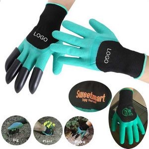 Garden gloves with claws for dig rake and plant