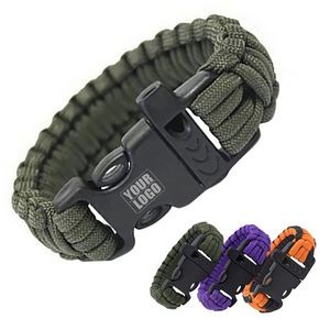 Outdoor Emergency Survival Paracord Bracelets w/Whistle