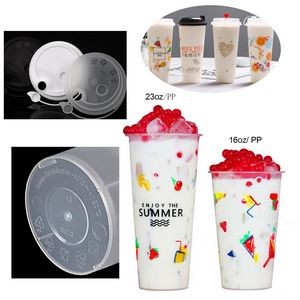 16oz Disposable Coffee Cup Juice Packaging Plastic Frosting Cup