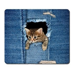 Full Color Soft Top Fabric Rectangle Mouse Pad w/Rubber Base