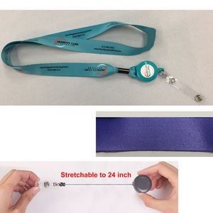 Full Color Sublimation Printed 3/4" Polyester Lanyard with Plastic Badge Reel