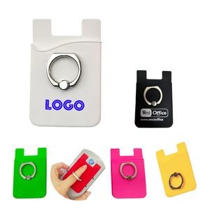 Silicone Cell Phone Wallet with Ring Grip