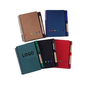 Eco Spiral Notebook w/Sticky Notes & Pens