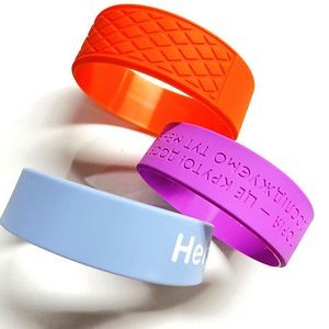 3/4'' Embossed Printed Silicone Wristband