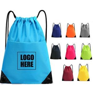 Variousized Drawstring Bag Sports Backpack With Zipper Pocket