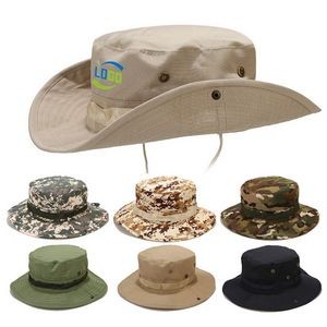 Fashion Wide Brim Sun Bucket Hat W/ Belt Around