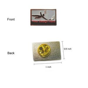 Gold 1 in Lapel Pin w/ Die Struck & Back Hook