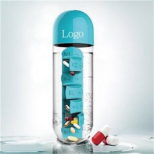 20oz Plastic Water Bottle With Pill Case