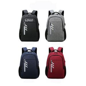 Large Capacity Shoulder Bag w/USB Charging Port & Reflective Sling