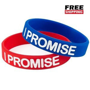1/2" Debossed Color Ink Filled Silicone Wristbands