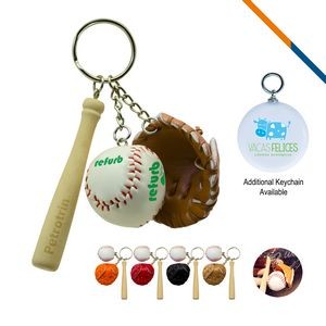 Baseball Glove Keychain-Brown