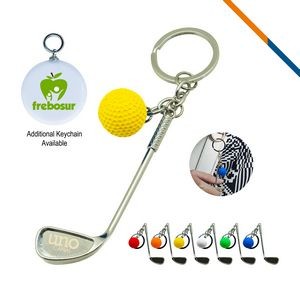Golf Clubs Keychain Yellow