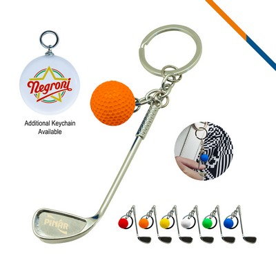 Golf Clubs Keychain Orange