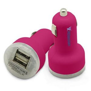 Piston USB Car Charger (Magenta Pink)