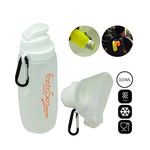 11 Oz. White H2O Collapsible Water Bottle Small