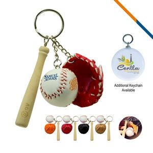 Baseball Glove Keychain-Red