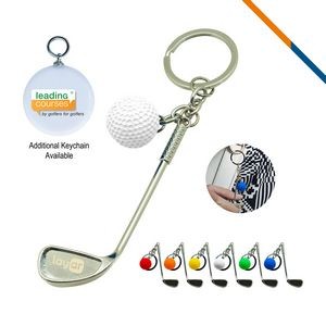 Golf Clubs Keychain White