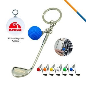Golf Clubs Keychain Blue