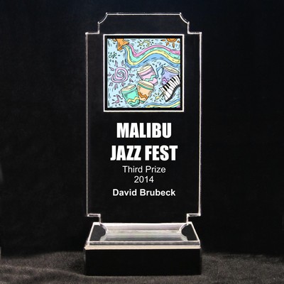 Acrylic and Marble Engraved Award - 6-3/4" Full-Color Jazz Instruments Panel