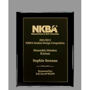 Ebony finish Plaque with Engraved Metal Panel - 9" x 12"