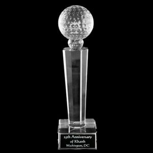 Crystal Engraved Award - 10" large - Tuscany Golf Ball