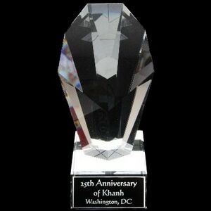 Solid Crystal Engraved Award - 8-1/2" - Jewel Tower