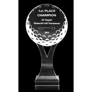 Acrylic and Crystal Engraved Award - "Y" Golf Ball - 8"