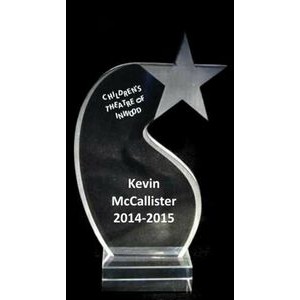EXCLUSIVE! Acrylic and Crystal Engraved Award - 8" Tall Shooting Star