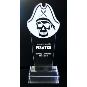 EXCLUSIVE! Acrylic and Crystal Engraved Award - 9-1/2" Tall - Pirate